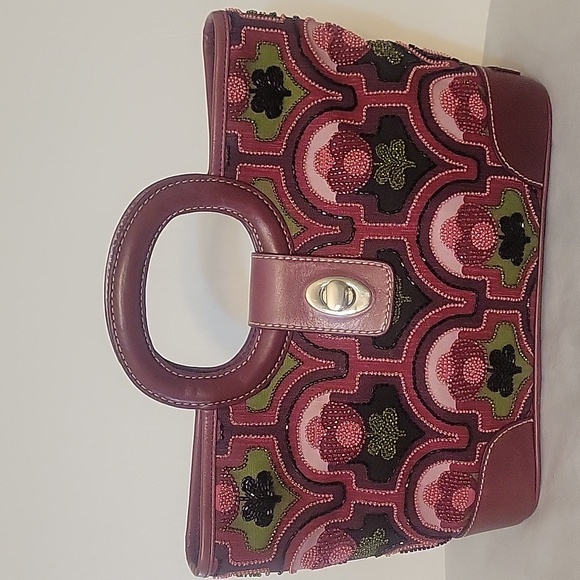 Isabella Fiore Handbags - Vintage Isabella Fiore Y2K Floral Hand Beaded Satchel